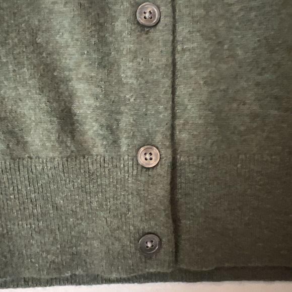 Polo Ralph Lauren Sz M Green/Gray Cropped Crewneck Cardigan Cashmere Sweater - Picture 8 of 13